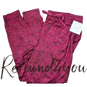Ande - ‘Christmas Trees Burgundy’ Lounge Pants. SZ: Small. NWT